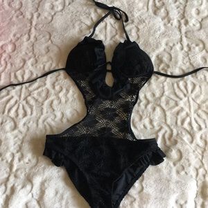 Sexy Black lace monokini
